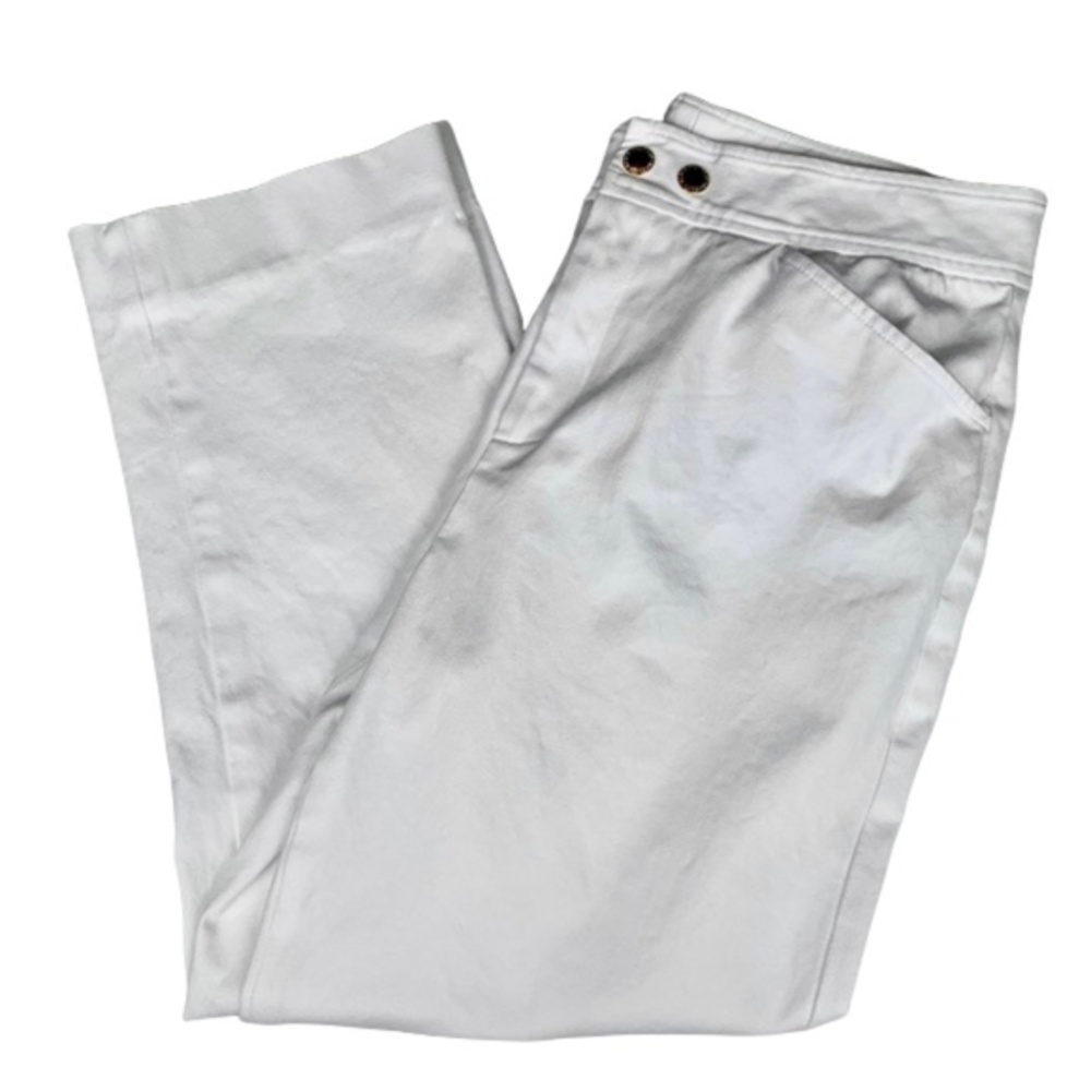 Lauren Ralph Lauren Womens White Pants with Gold Buttons